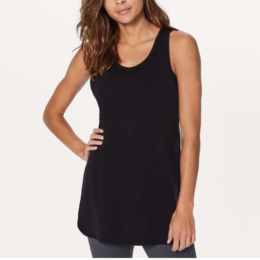 NWT Lululemon athletica Black Slide Slit Tank Top Sz L